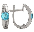 Серьги с бриллиантами и топазом ERIN1637-76BQ-W 2010 г инфо 11482r.
