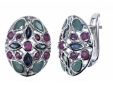 Серьги, серебро 925, DCизумр,рубин,сапф 003 01 21sk-00069 2010 г инфо 11526r.