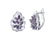 Серьги, серебро 925, аметист 001 01 21-02635 2010 г инфо 11614r.
