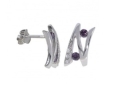Серьги, серебро 925, аметист синт,циркон 004 01 21sk-00510 2009 г инфо 11616r.