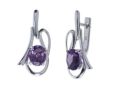 Серьги, серебро 925, аметист 020 01 21sk-00291 2010 г инфо 11628r.